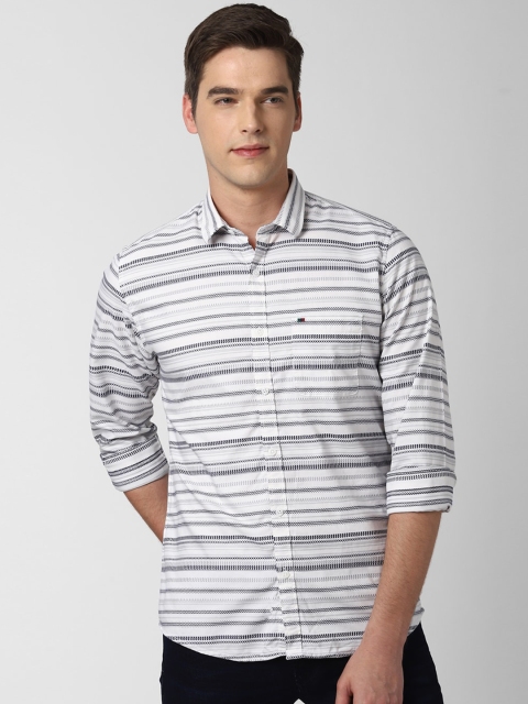 

Peter England Casuals Men Grey Slim Fit Self-Design Casual Shirt