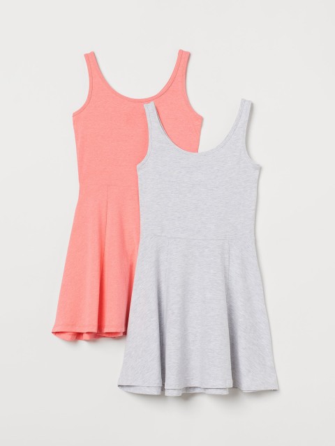 

H&M Girls Pack of 2 Jersey Dresses, Grey