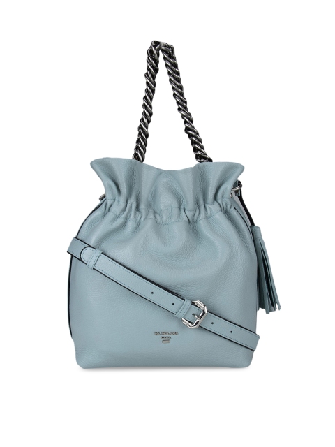 

Da Milano Blue Leather Bucket Handheld Bag