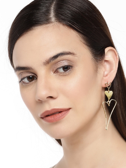 

OOMPH Gold Heart Shaped Drop Earrings