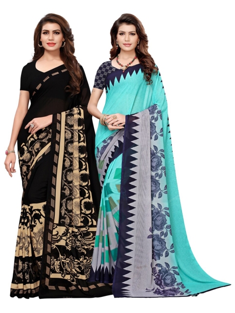 

KALINI Multicoloured Pack of 2 Printed Georgette Saree, Multi