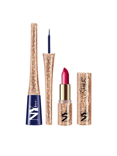 

NY Bae Shakti Range Kit- Blue Liquid Eyeliner (4.5 g) & Pink Creamy Matte Lipstick (4.2 g), Multi
