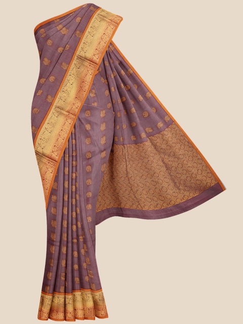 

Kalamandir Maroon Ethnic Motifs Silk Blend Venkatgiri Saree