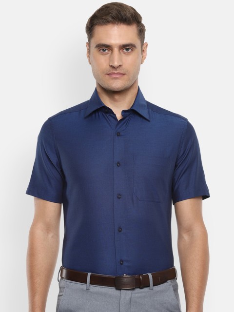 

Louis Philippe Men Blue Pure Cotton Solid Slim Fit Formal shirt