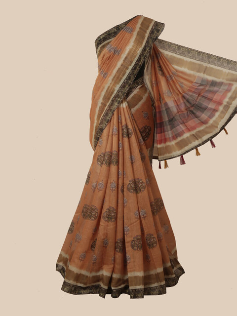 

Pothys Mustard Ethnic Motifs Saree