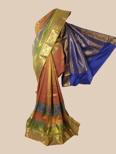 

Pothys Red & Blue Floral Pure Silk Saree