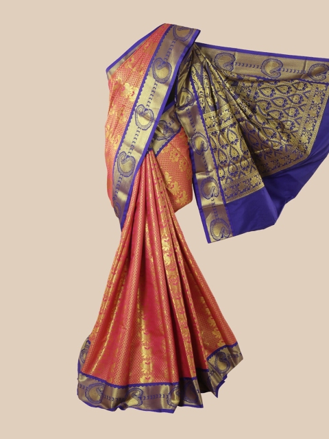 

Pothys Pink & Gold Woven Design Zari Pure Silk Saree