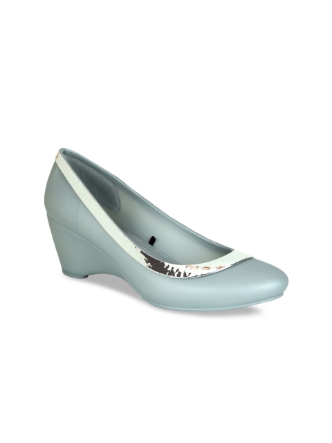 

Crocs Women Silver Toned Wedge Heeled Pumps