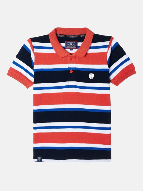 

Monte Carlo Boys Multicoloured Striped Polo Collar T-shirt, Multi