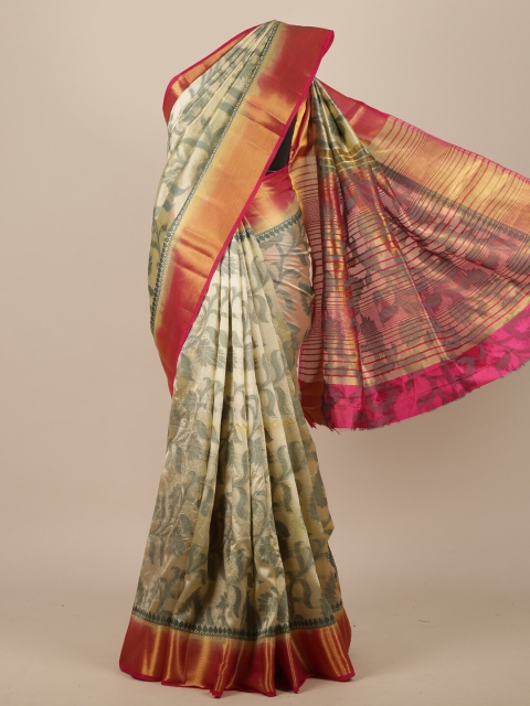 

Pothys Cream Ethnic Motifs Zari Jute Silk Saree