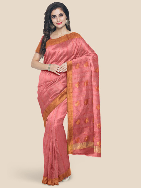 

Kalamandir Pink Ethnic Motifs Chanderi Saree