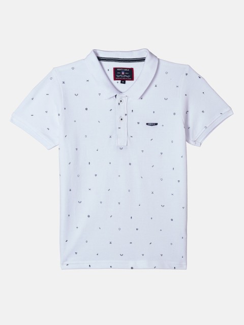 

Monte Carlo Boys White NA Printed Polo Collar T-shirt NA