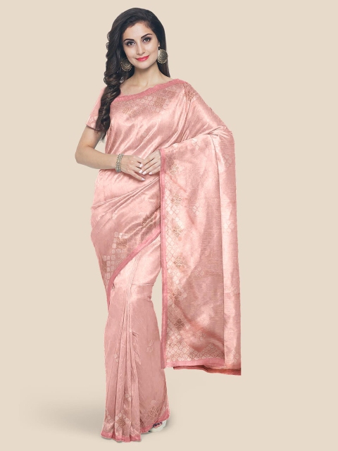 

Kalamandir Pink Ethnic Motifs Zari Saree
