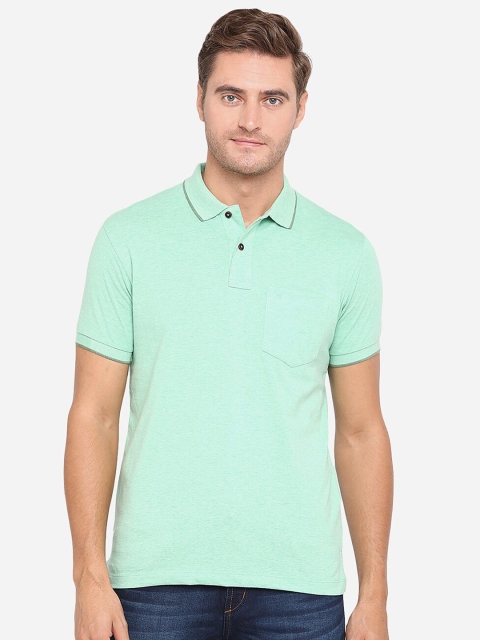 

Greenfibre Men Green Polo Collar Slim Fit T-shirt