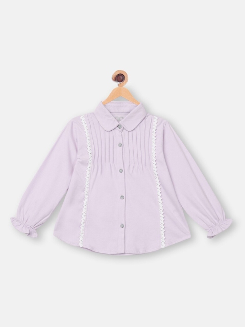 

GOJI Lavender Accordion Pleats Shirt Style Top