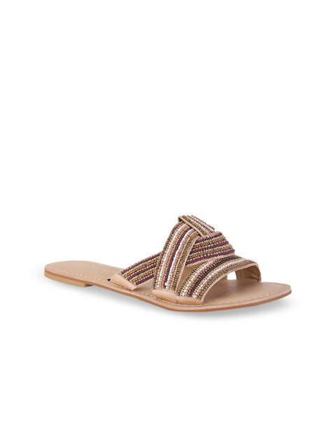 

Marie Claire Women Beige Embellished Open Toe Flats