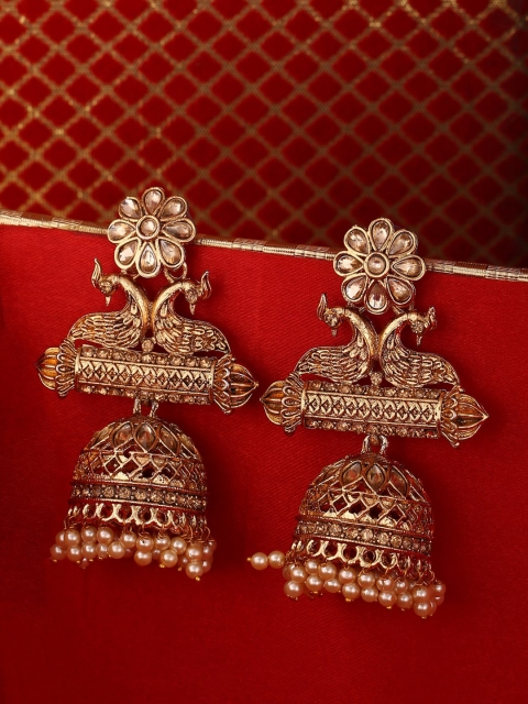 

Shoshaa Gold Contemporary Jhumkas Earrings