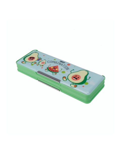 

QIPS Unisex Kids Green Printed High Quality Magnetic Pencil Box