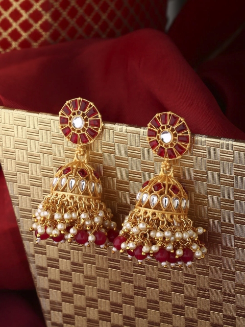 

Shoshaa Maroon Contemporary Jhumkas Earrings