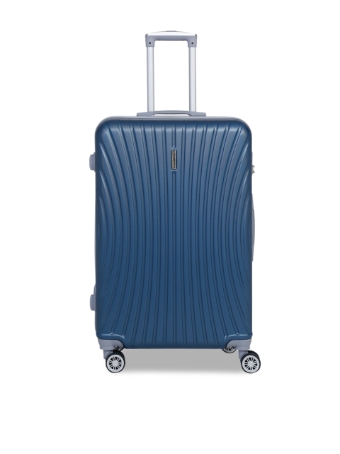 

Teakwood Leathers Blue Textured Hard-Sided Medium Trolley Suitcase