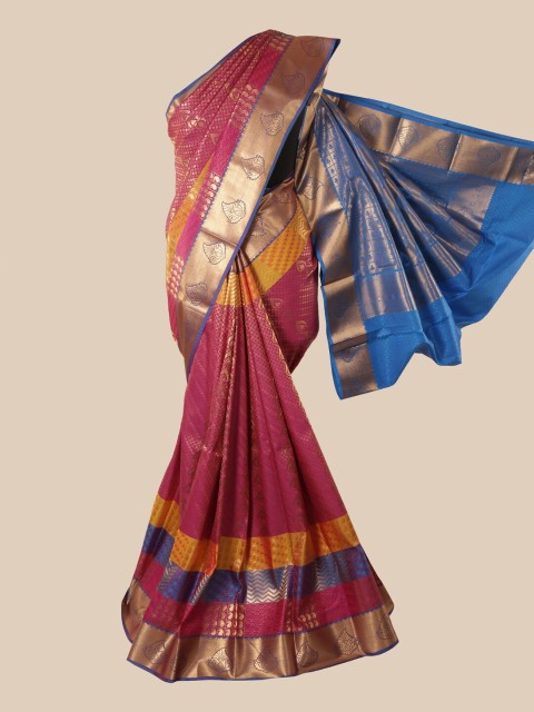 

Pothys Pink & Golden Ethnic Motifs Pure Silk Saree