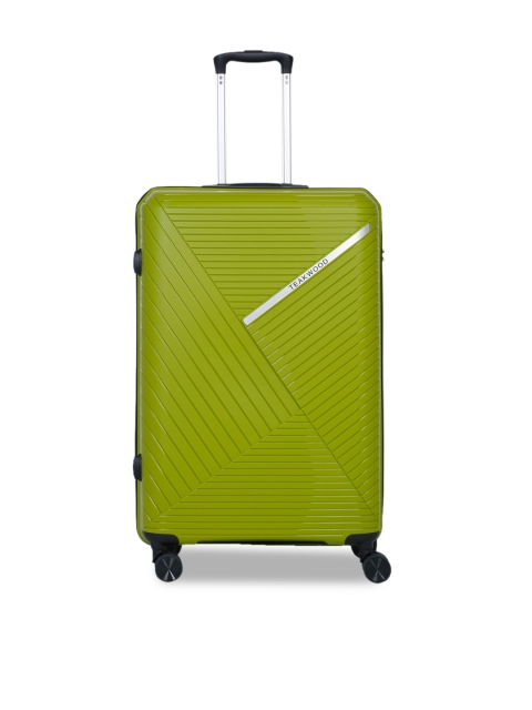 

Teakwood Leathers Unisex Green Textured Hard-Sided Trolley Suitcase
