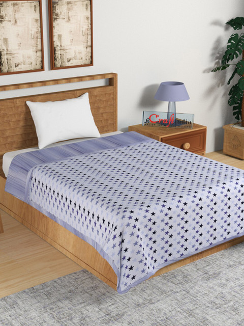 

eCraftIndia Blue & Black Geometric AC Room 150 GSM Single Bed Dohar
