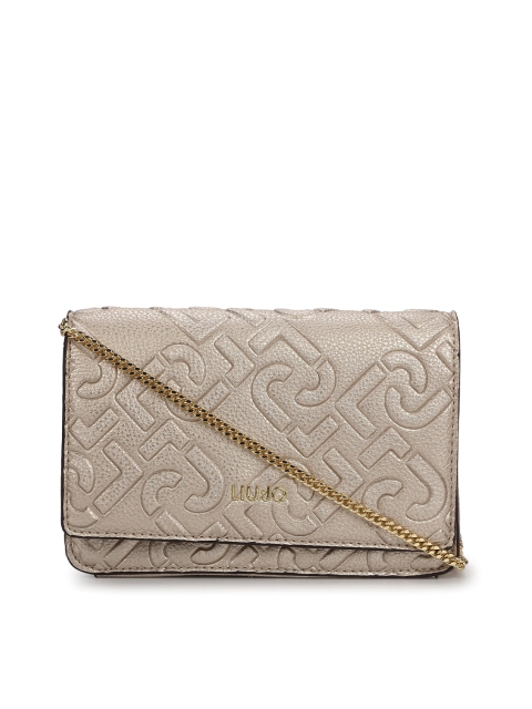 

LIU JO Gold Textured Foldover Clutch