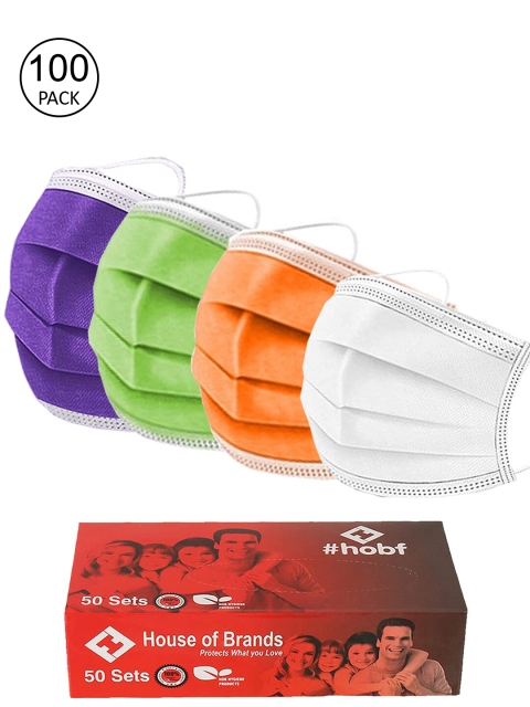 

Swiss Design Multicoloured Pack Of 100 3-Ply Anti Polluction Ultrasonic Outdoor Mask, Multi