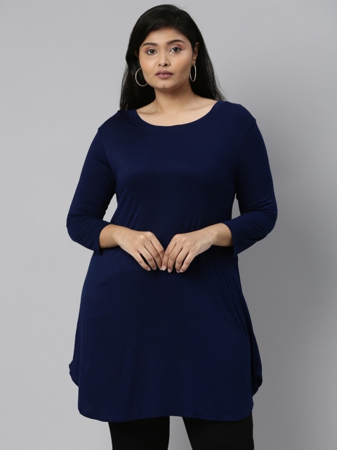 

The Pink Moon Navy Blue Viscose Rayon Tunic