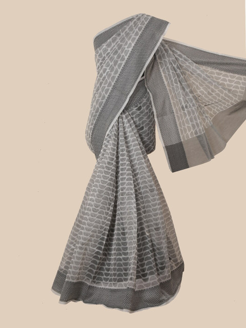 

Pothys Grey Printed Supernet Saree
