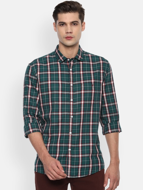 

Louis Philippe Jeans Men Green Slim Fit Checked Casual Shirt
