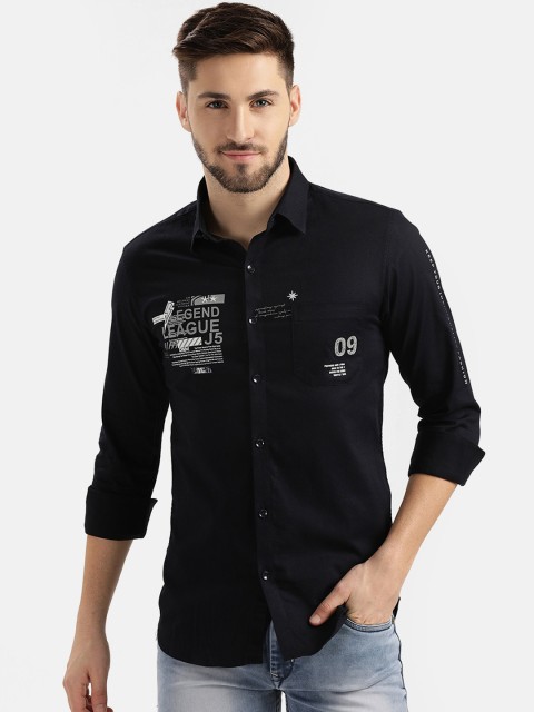 

V2 Value & Variety Men Navy Blue Printed Casual Shirt