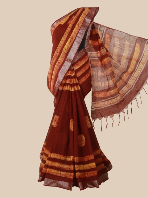 

Pothys Maroon Jute Cotton Saree