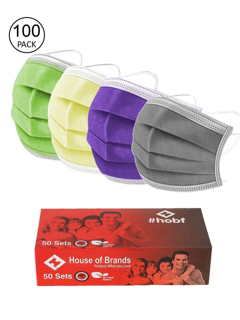 

Swiss Design Unisex Pack Of 100 3Ply Protective Outdoor Face Masks, Green