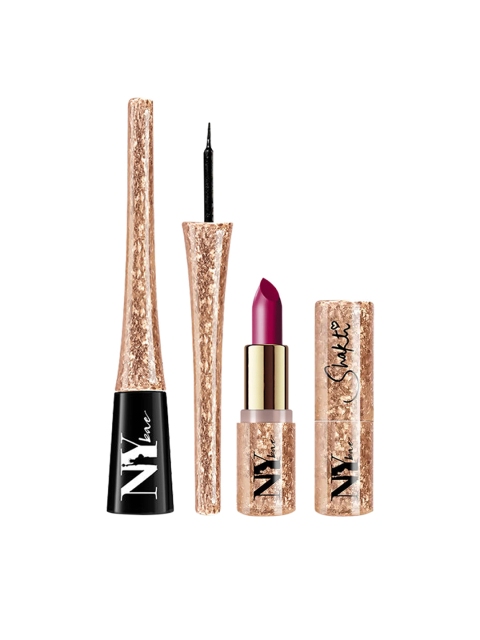 

NY Bae Shakti Set of Black Liquid Eyeliner & Purple Creamy Matte Lipstick 4.5 ml & 4.2 gm, Multi