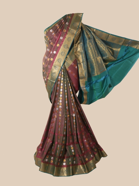 

Pothys Purple & Blue Woven Design Pure Silk Saree