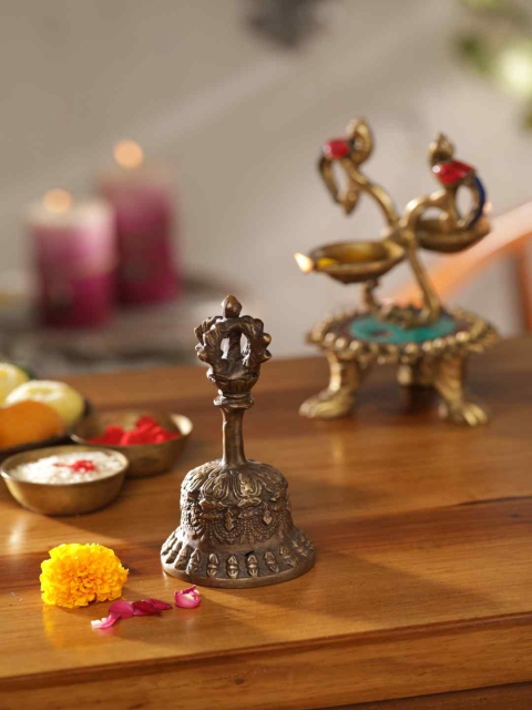 

Amoliconcepts Gold-Toned Dorjee Design Hand Bell Showpiece