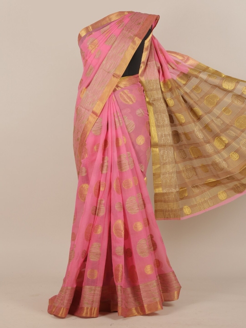 

Pothys Pink & Golden Ethnic Motifs Saree