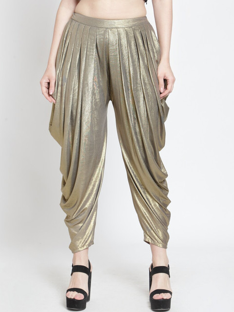 

Just Wow Women Gold Solid Designer Dhoti