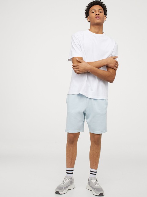 

H&M Men Turquoise Blue Regular Fit Sweatshirt Shorts
