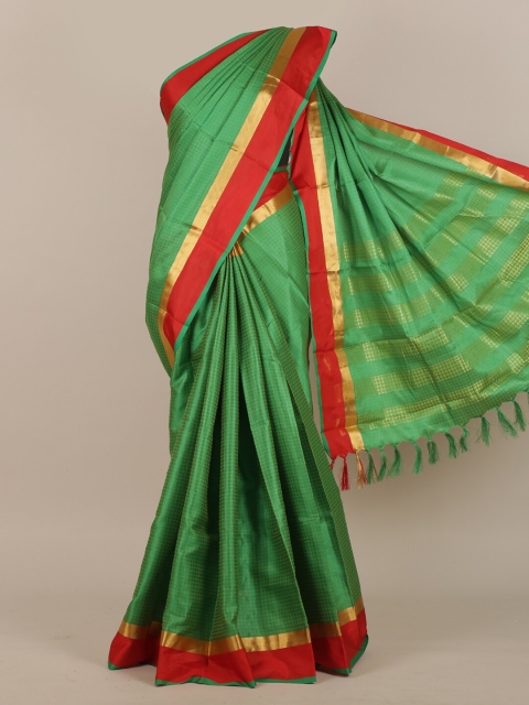 

Pothys Green & Gold-Toned Woven Design Saree