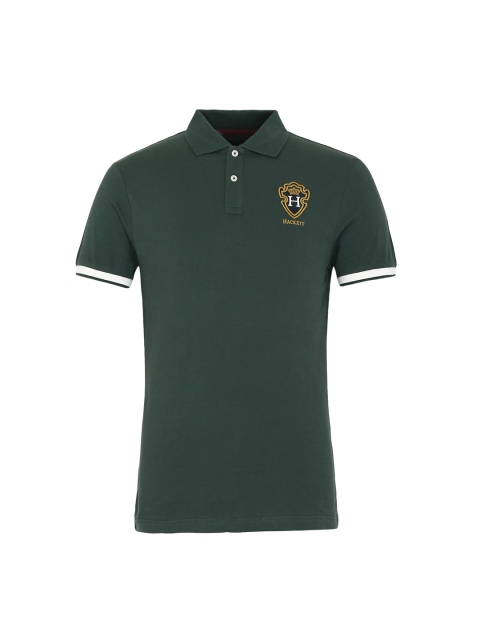 

HACKETT LONDON Men Green Polo Collar Applique T-shirt