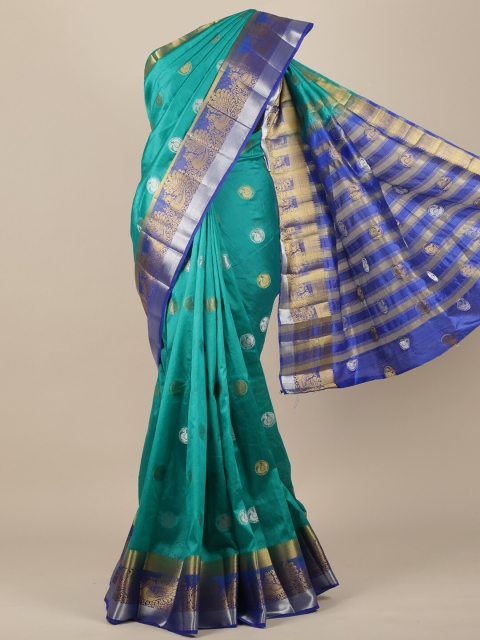 

Pothys Green Ethnic Motifs Zari Jute Silk Saree