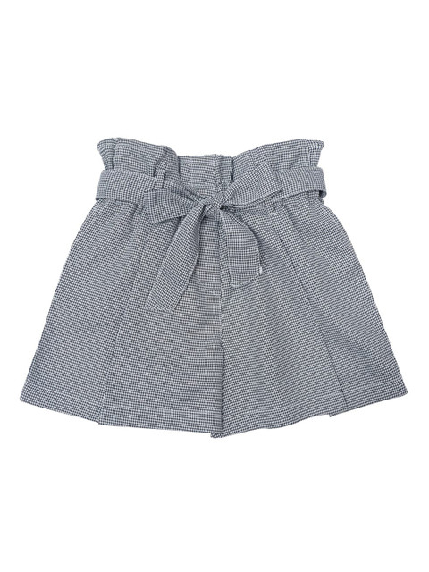 

Daffodils GIRLS WEAR Girls Black Checked Mid-Rise Regular Shorts