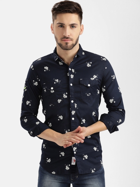 

V2 Value & Variety Men Navy Blue Regular Fit Printed Casual Shirt
