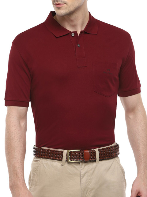 

PS By Paul Smith Men Burgundy Polo Collar T-shirt