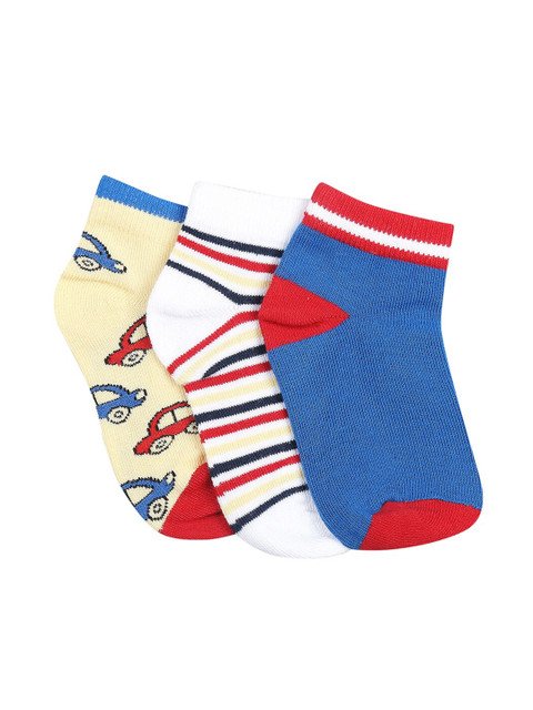

Pantaloons Junior Boys Pack Of 3 Assorted Ankle-Length Cotton Socks
