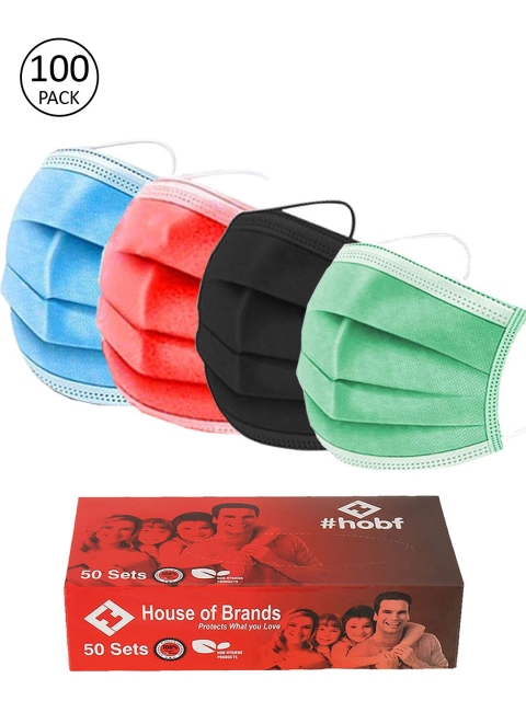 

Swiss Design Pack Of 100 3-Ply Anti-Pollution Disposable Masks, Blue