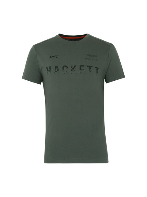 

HACKETT LONDON Men Green Typography Printed Slim Fit T-shirt